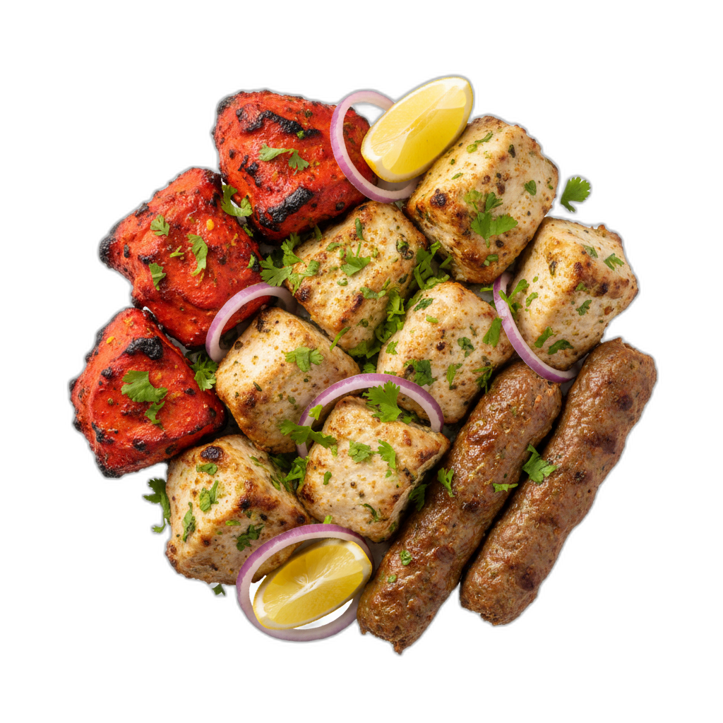 Mix grill med tandoori og kebabs